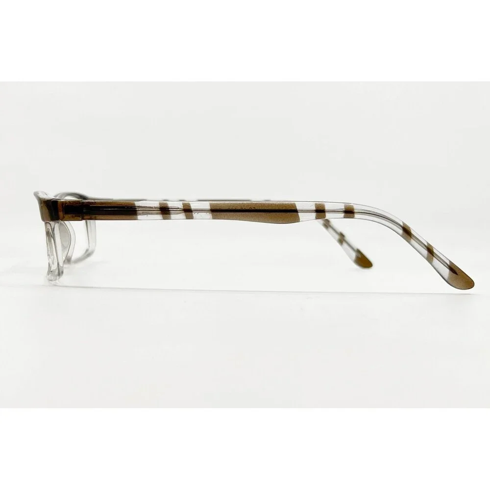 US60 Eyeglasses Frames Mens Grey Clear Ombre Rectangle 52-18-140
